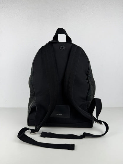 2021 Saint Laurent croc embossed leather city backpack