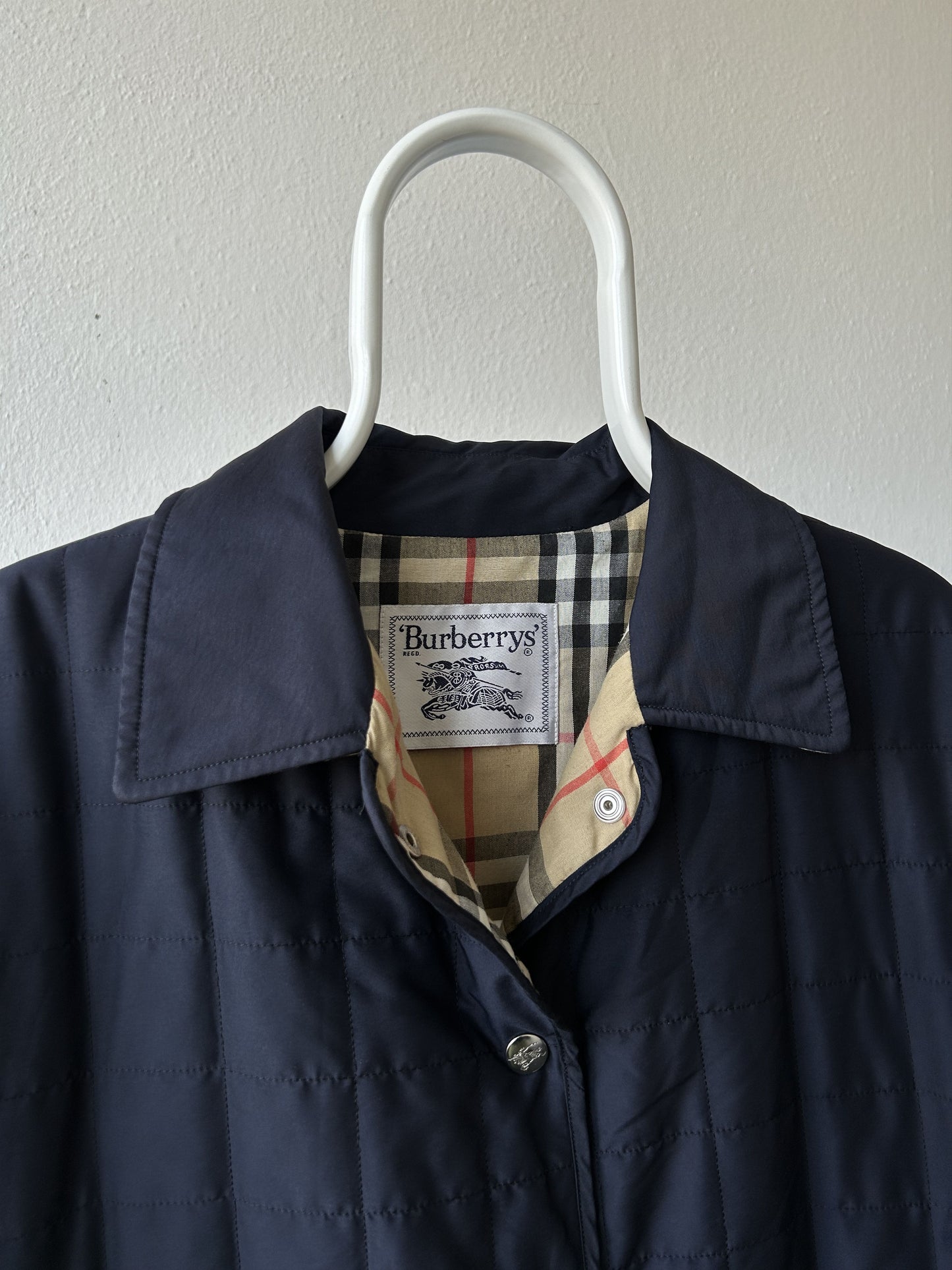 Vintage burberry nova check lined quilted light jacket