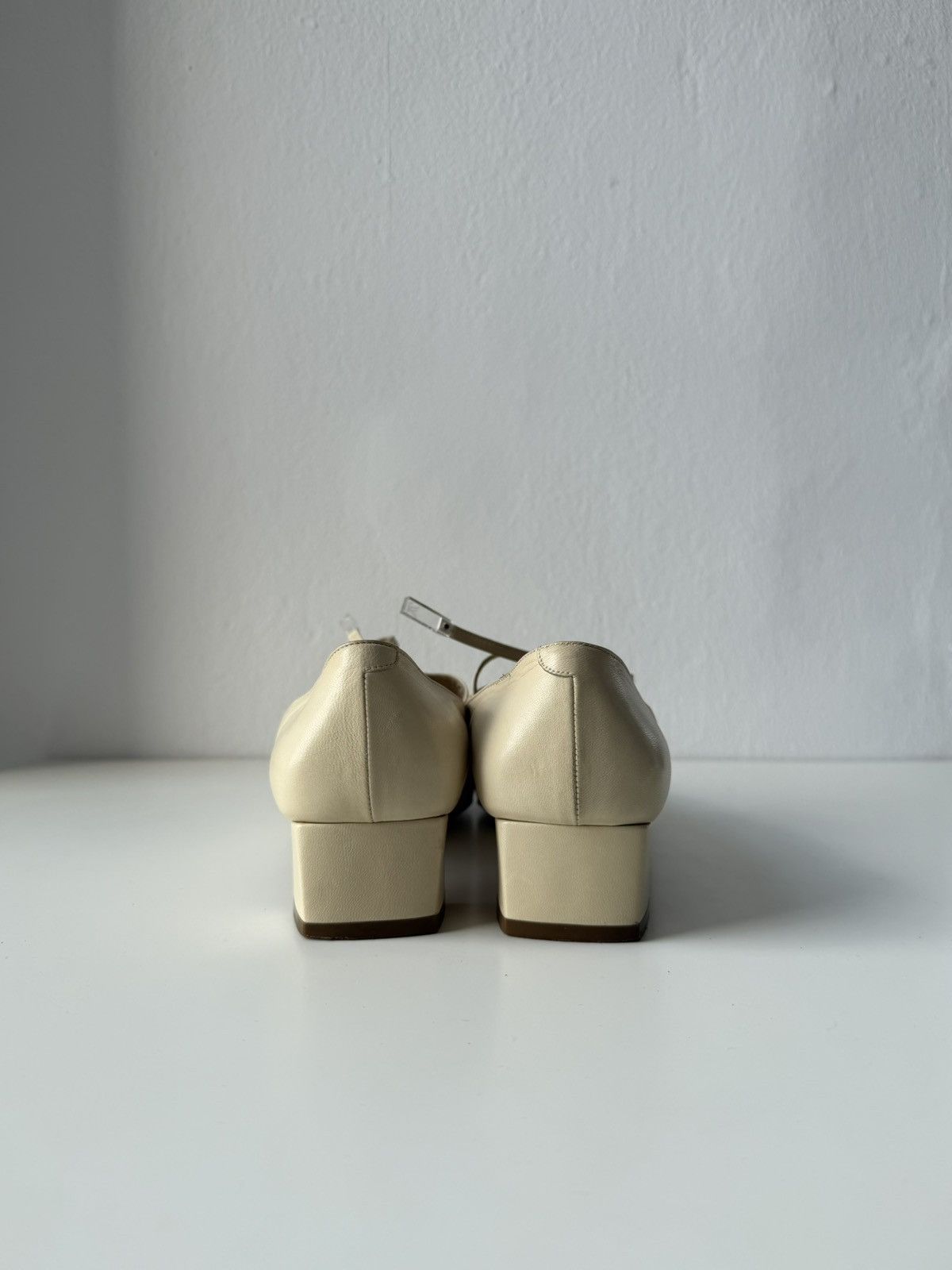 Vintage Louis Vuitton square toe block heel flats