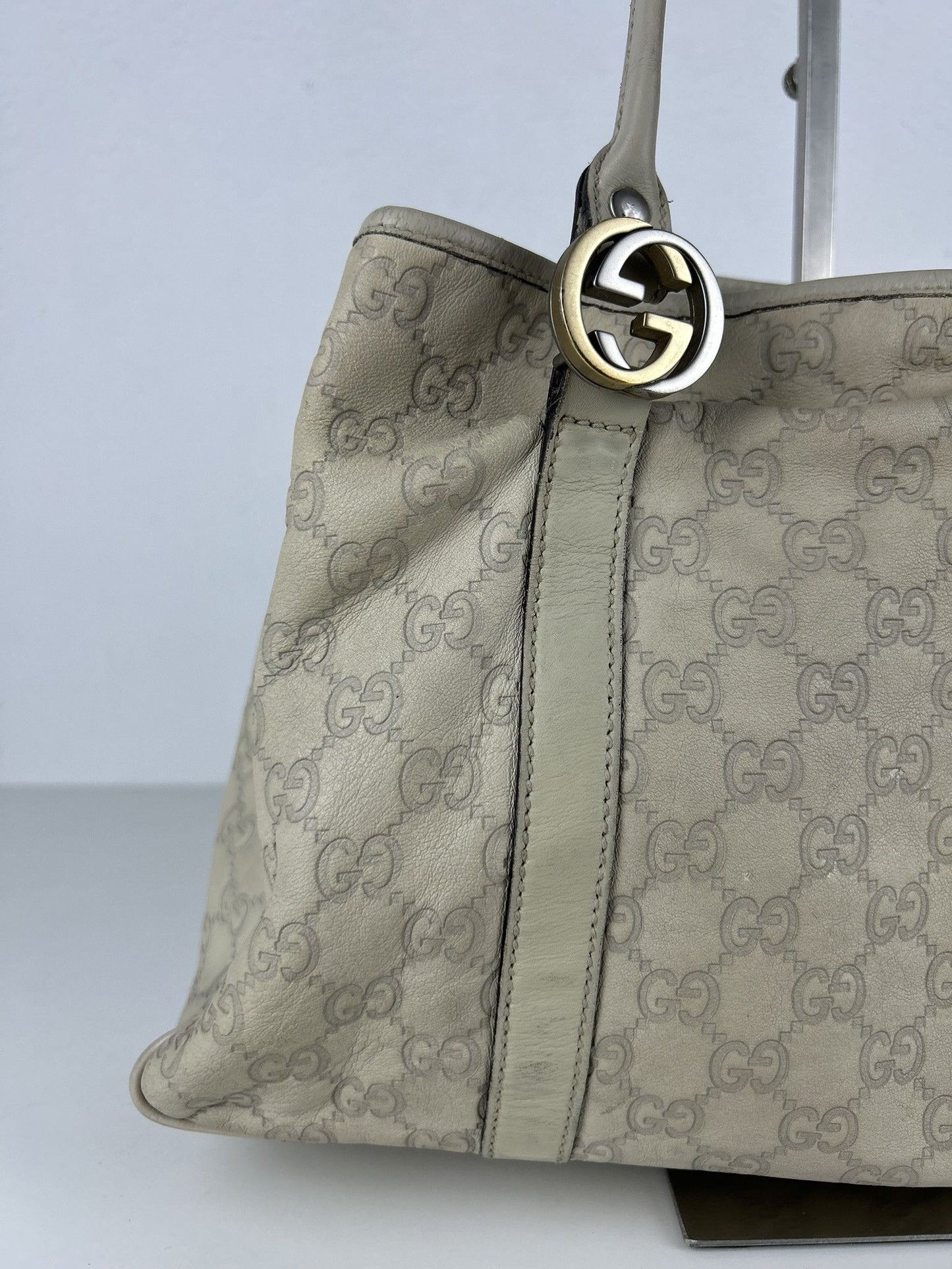 Gucci guccissima twins leather monogram tote bag