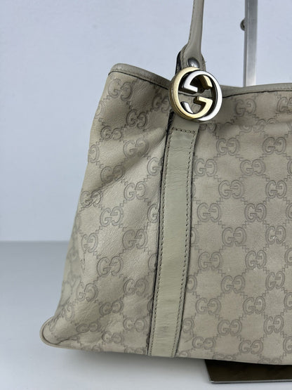 Gucci guccissima twins leather monogram tote bag