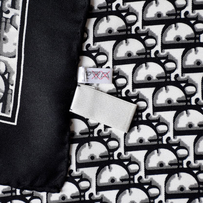 Vintage Dior trotter silk scarf black