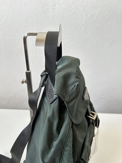 Vintage 90s Prada nylon triangle logo small cargo backpack
