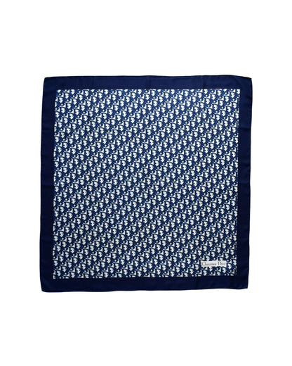 Vintage Dior trotter silk scarf navy