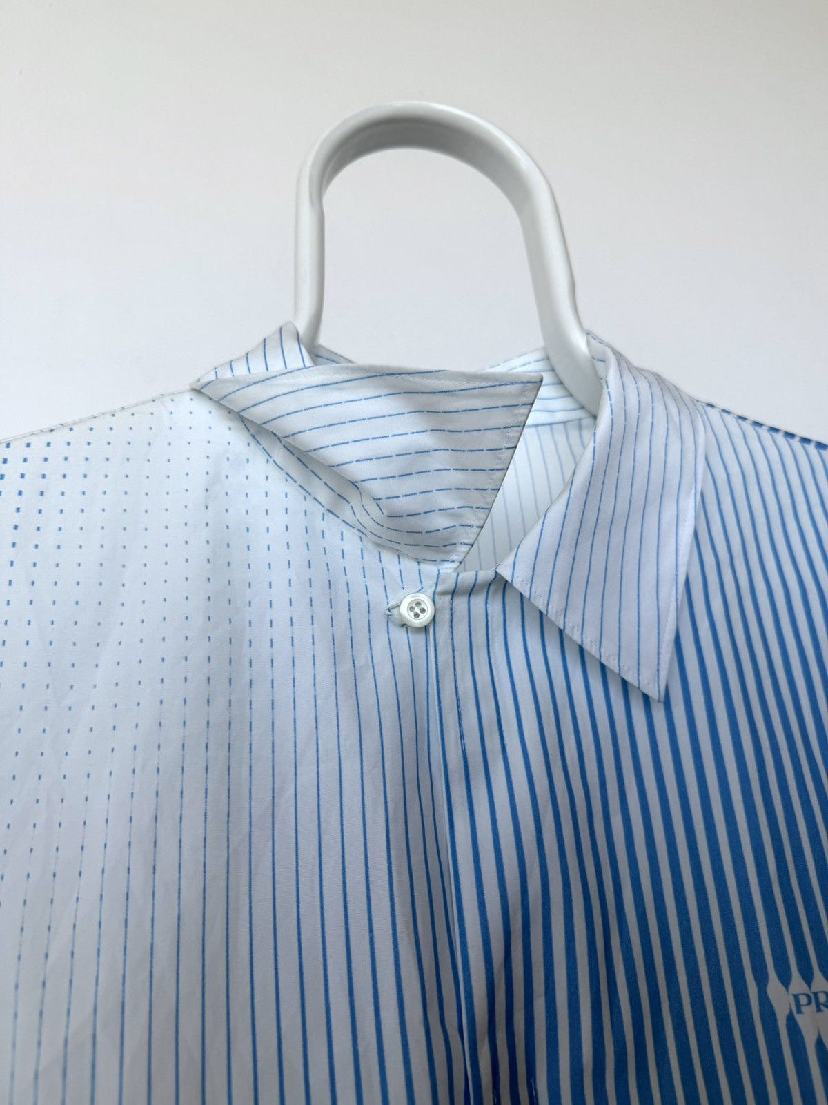Prada gradient stripe chest logo shirt
