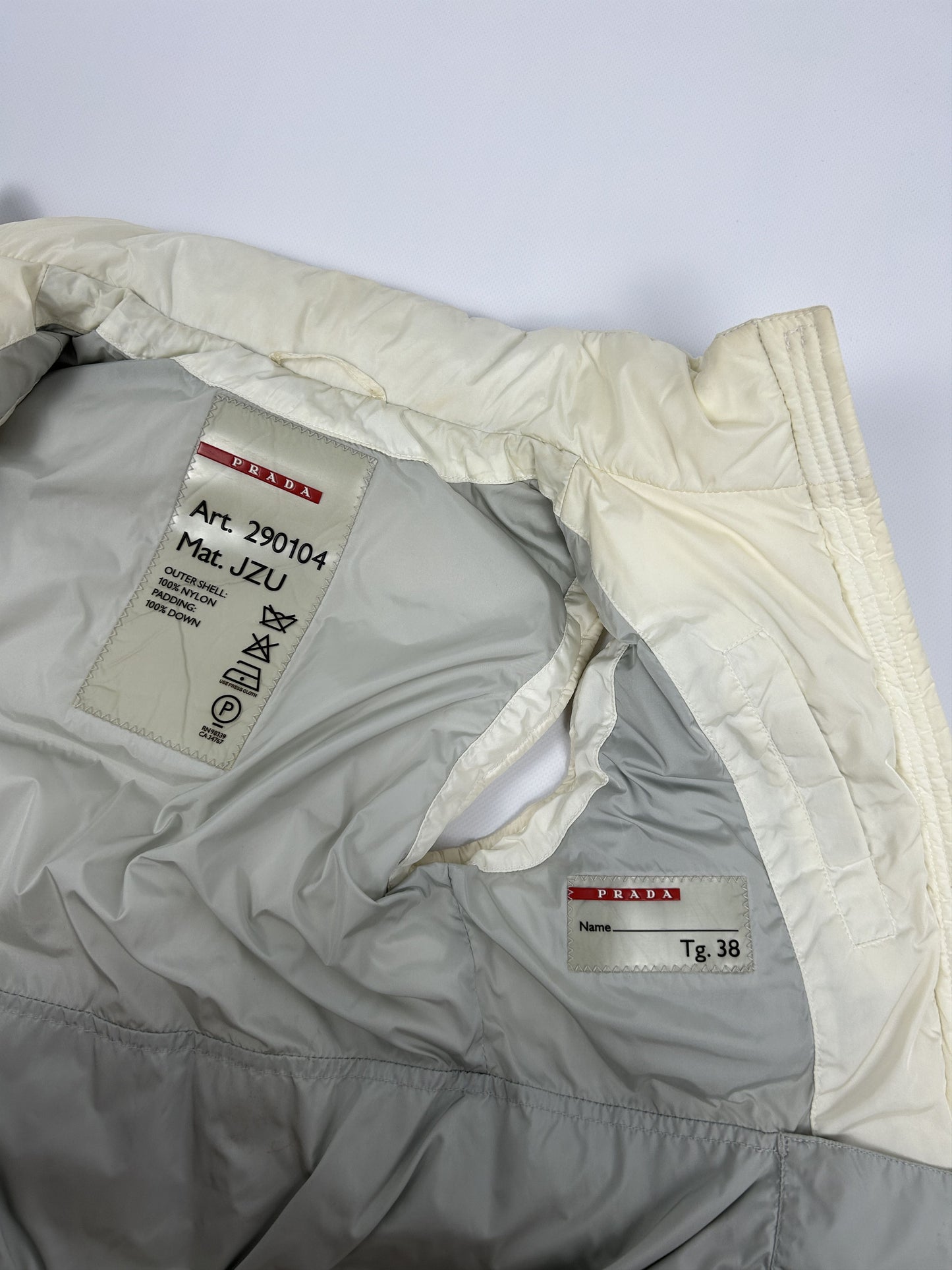 Vintage y2k archive Prada sport red tab hooded puffer vest