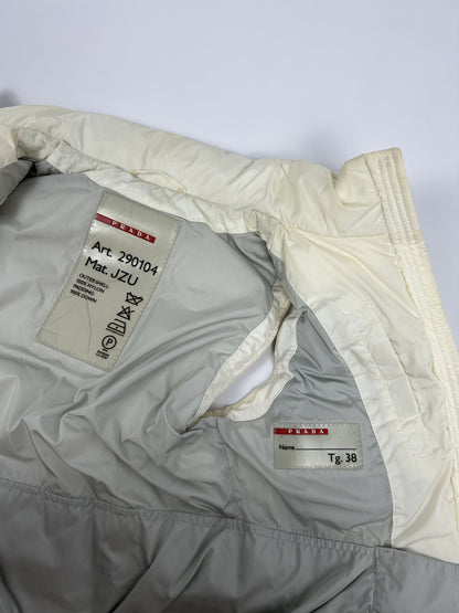 Vintage y2k archive Prada sport red tab hooded puffer vest
