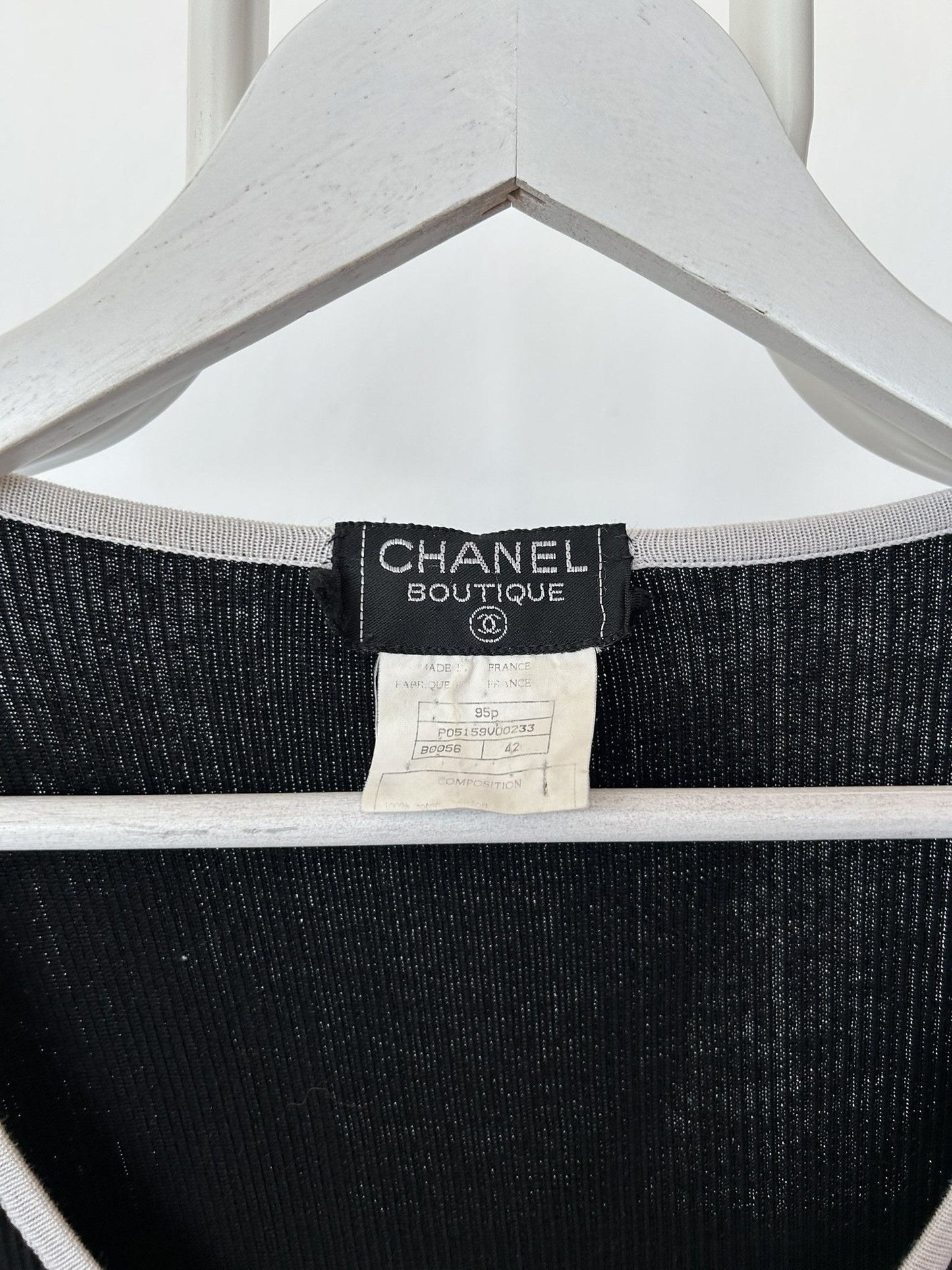 SS1995 Chanel double breasted button up tank top