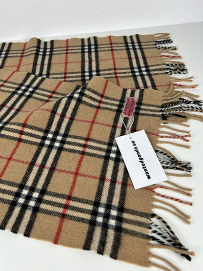 Vintage Burberry nova check merino wool and cashmere scarf