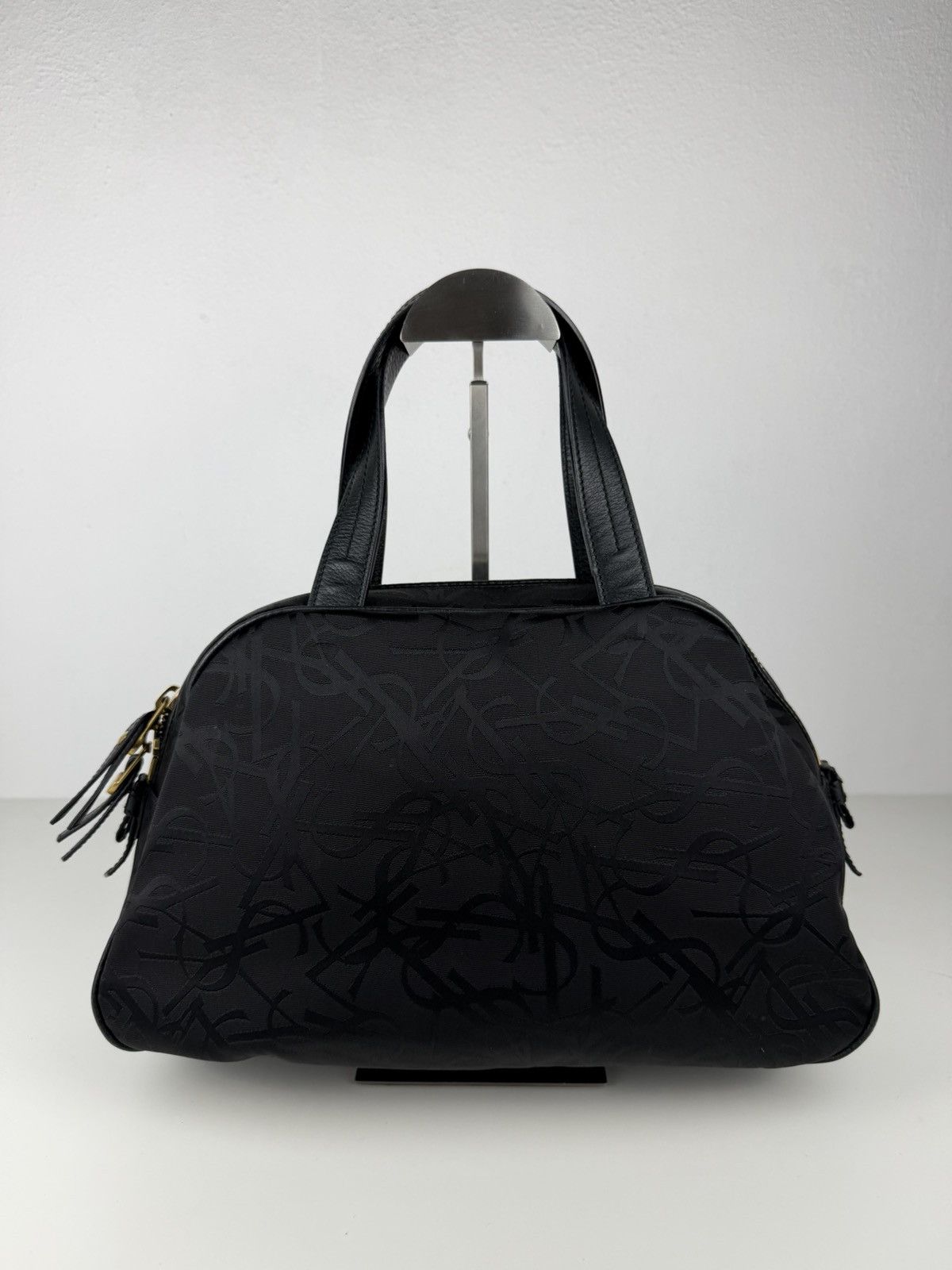 YSL Rive Gauche monogram obi bow bowler bag