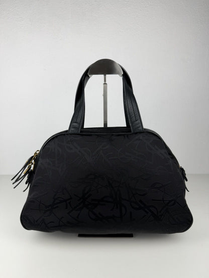 YSL Rive Gauche monogram obi bow bowler bag