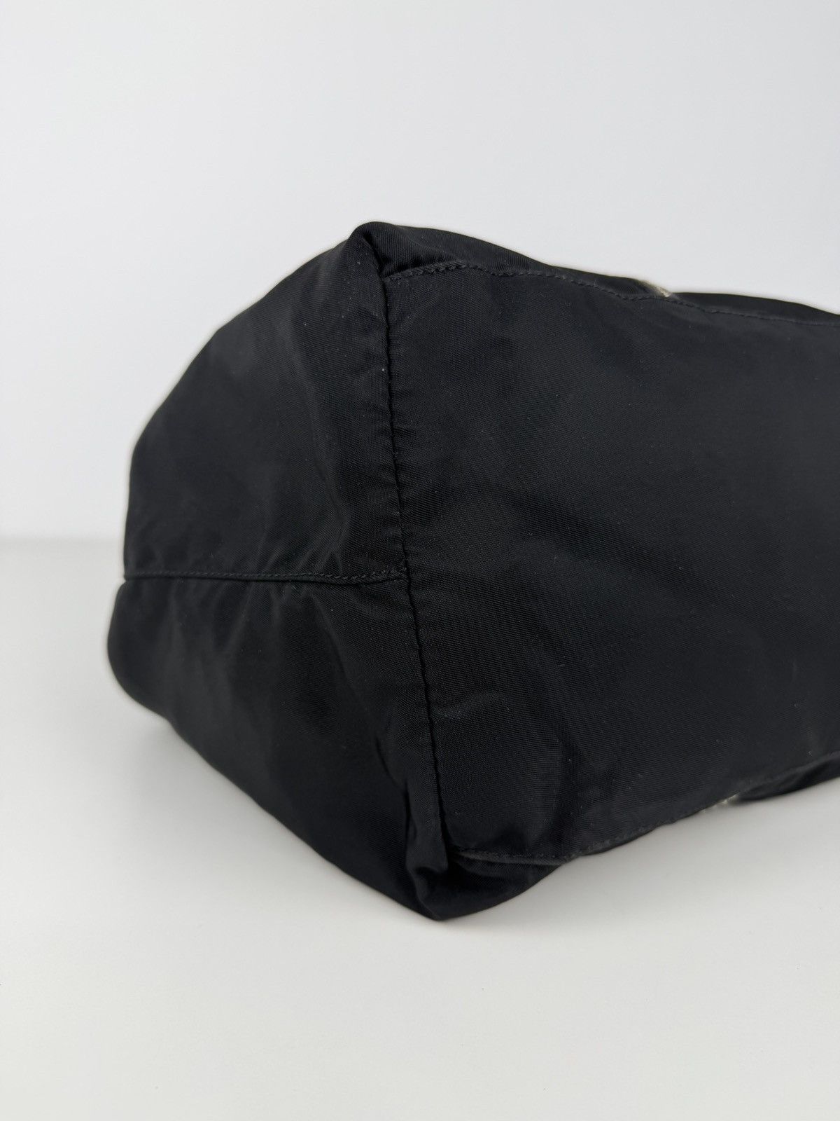 Prada tessuto nylon triangle logo tote bag