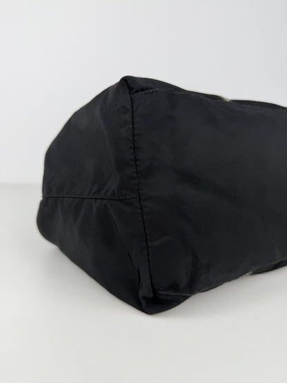 Prada tessuto nylon triangle logo tote bag