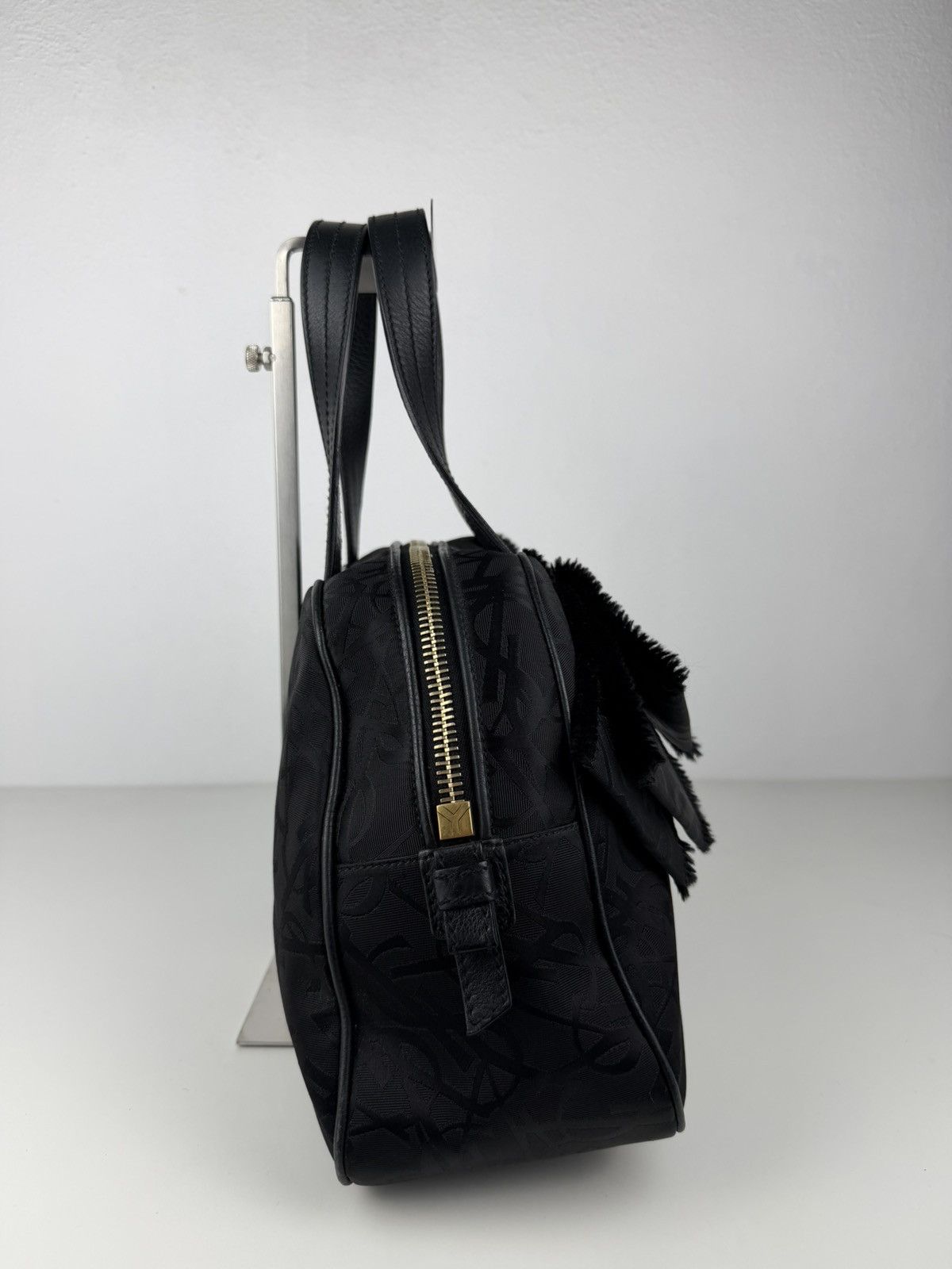 YSL Rive Gauche monogram obi bow bowler bag