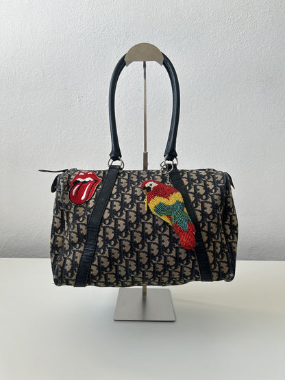 Vintage 80s customised Dior trotter oblique monogram canvas mini bowling bag