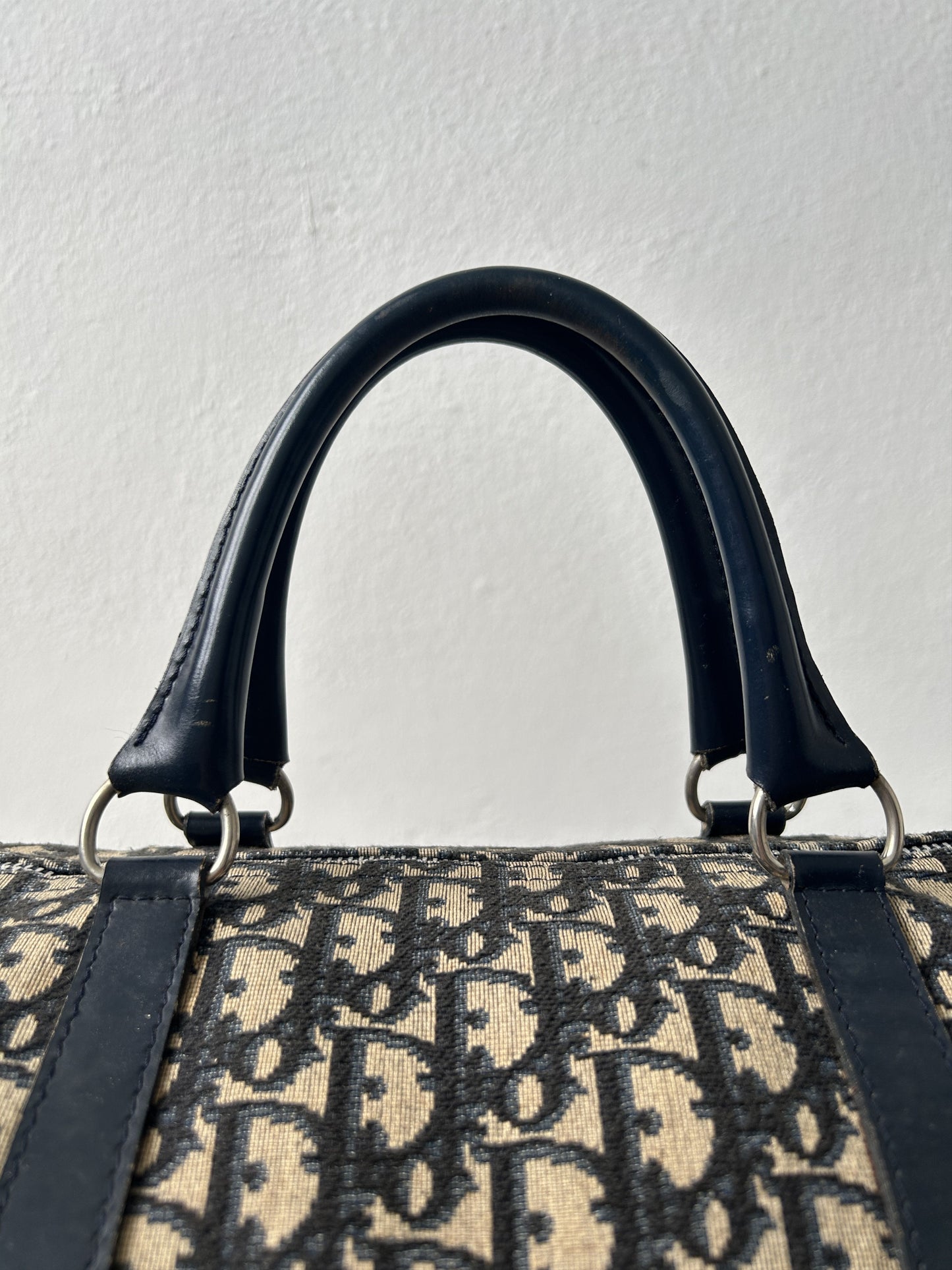 Vintage 70s Dior trotter oblique monogram canvas bowling bag