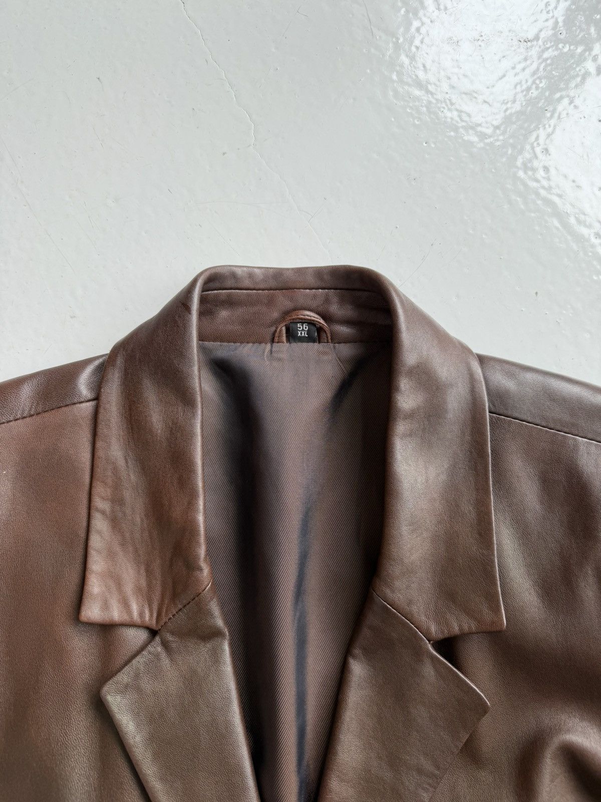 Vintage oversized calf leather blazer