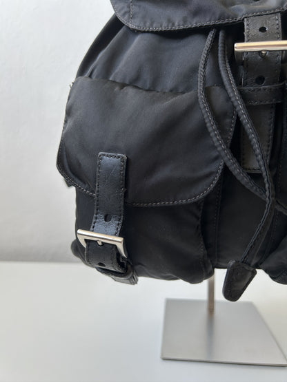 Prada nylon triangle logo cargo backpack