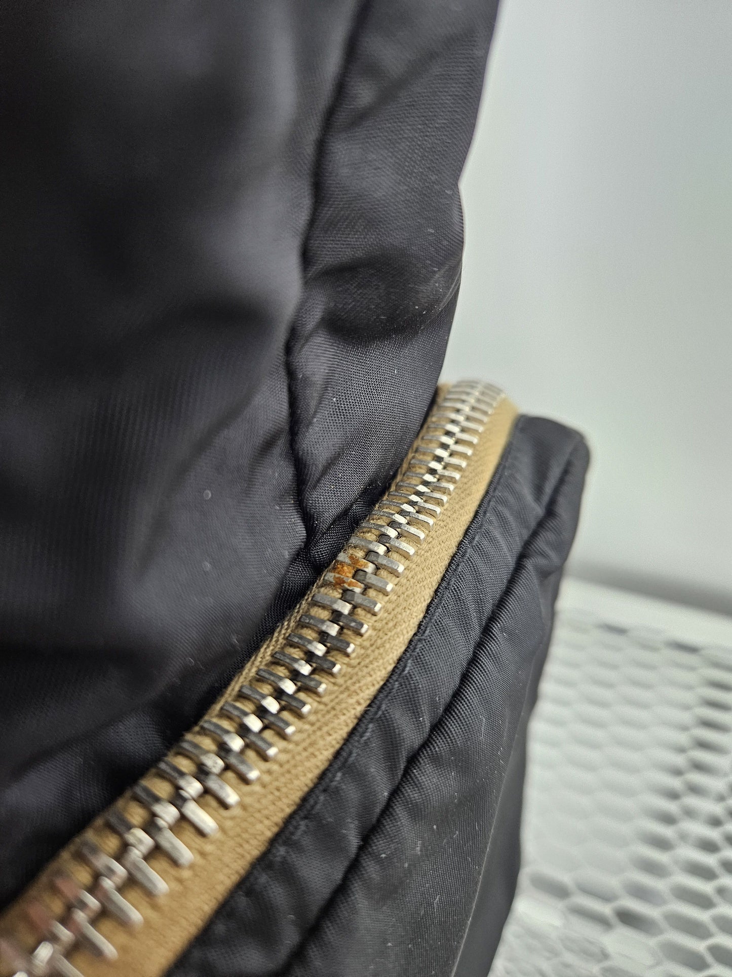 Archive miu miu nylon leather tote bag with cargo pockets