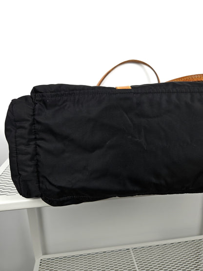 Archive miu miu nylon leather tote bag with cargo pockets