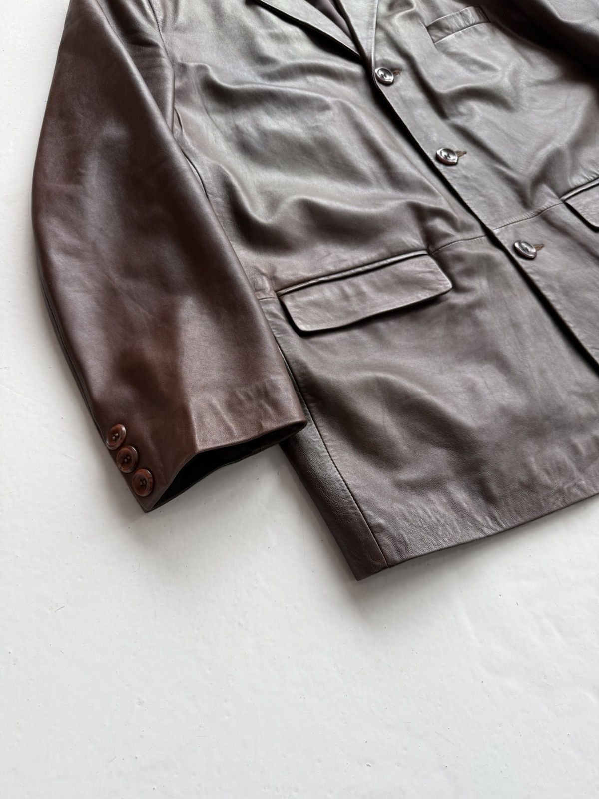 Vintage oversized calf leather blazer