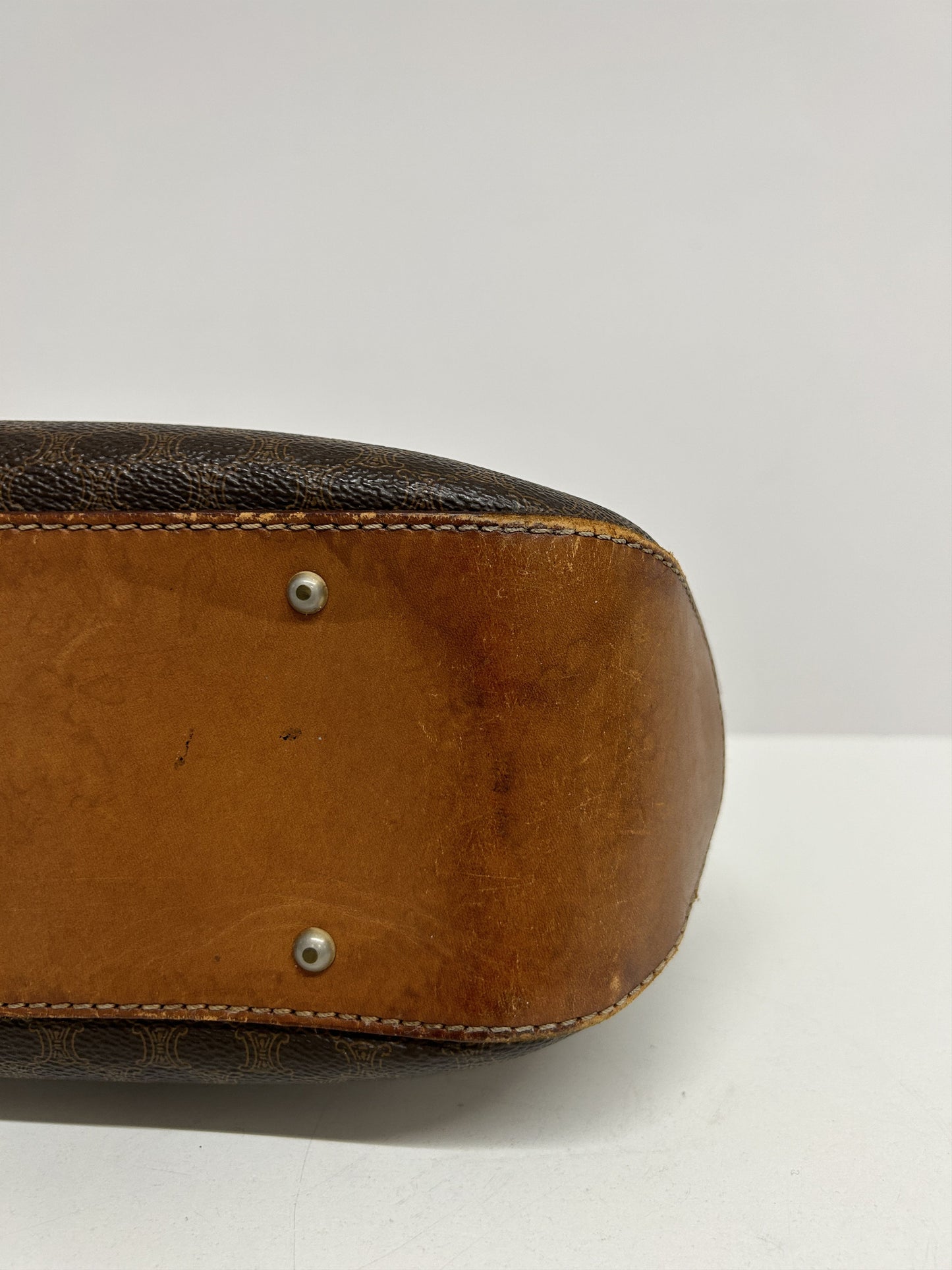 Vintage 90s Celine macadam top zip tote bag