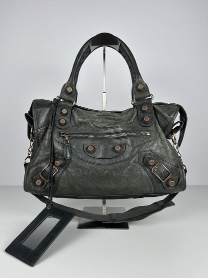Balenciaga giant hardware city bag in dark gray