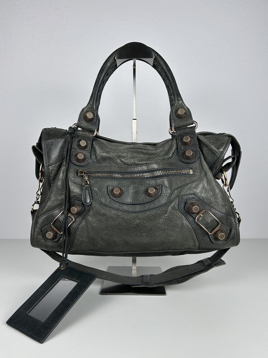 Balenciaga giant hardware city bag in dark gray