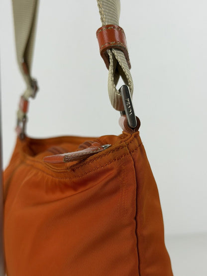 Vintage prada nylon triangle logo shoulder/ crossbody bag