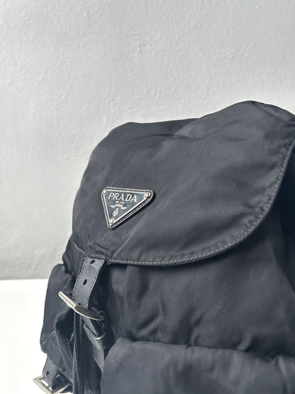 Vintage Prada nylon triangle logo cargo backpack
