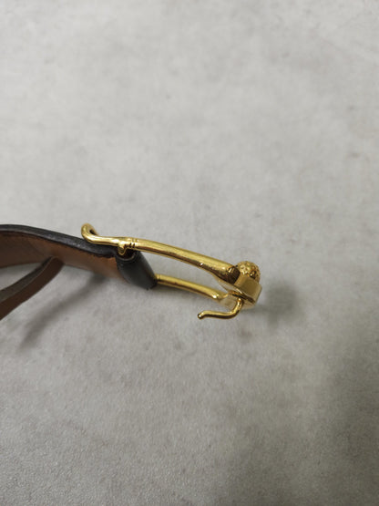 Vintage 1978 Hermes dark brown leather belt