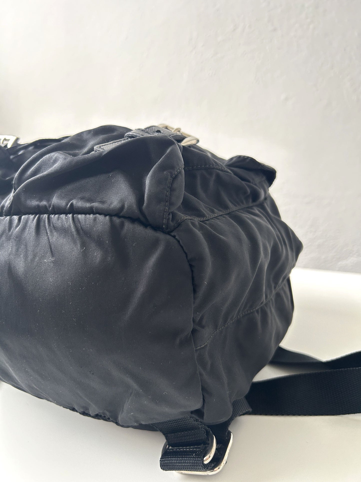 Vintage Prada nylon triangle logo cargo backpack
