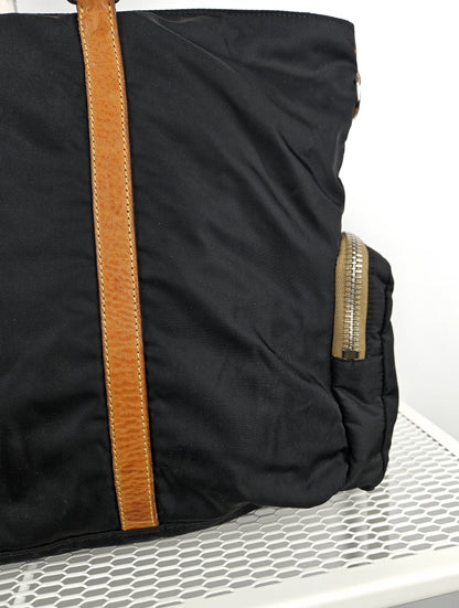 Archive miu miu nylon leather tote bag with cargo pockets