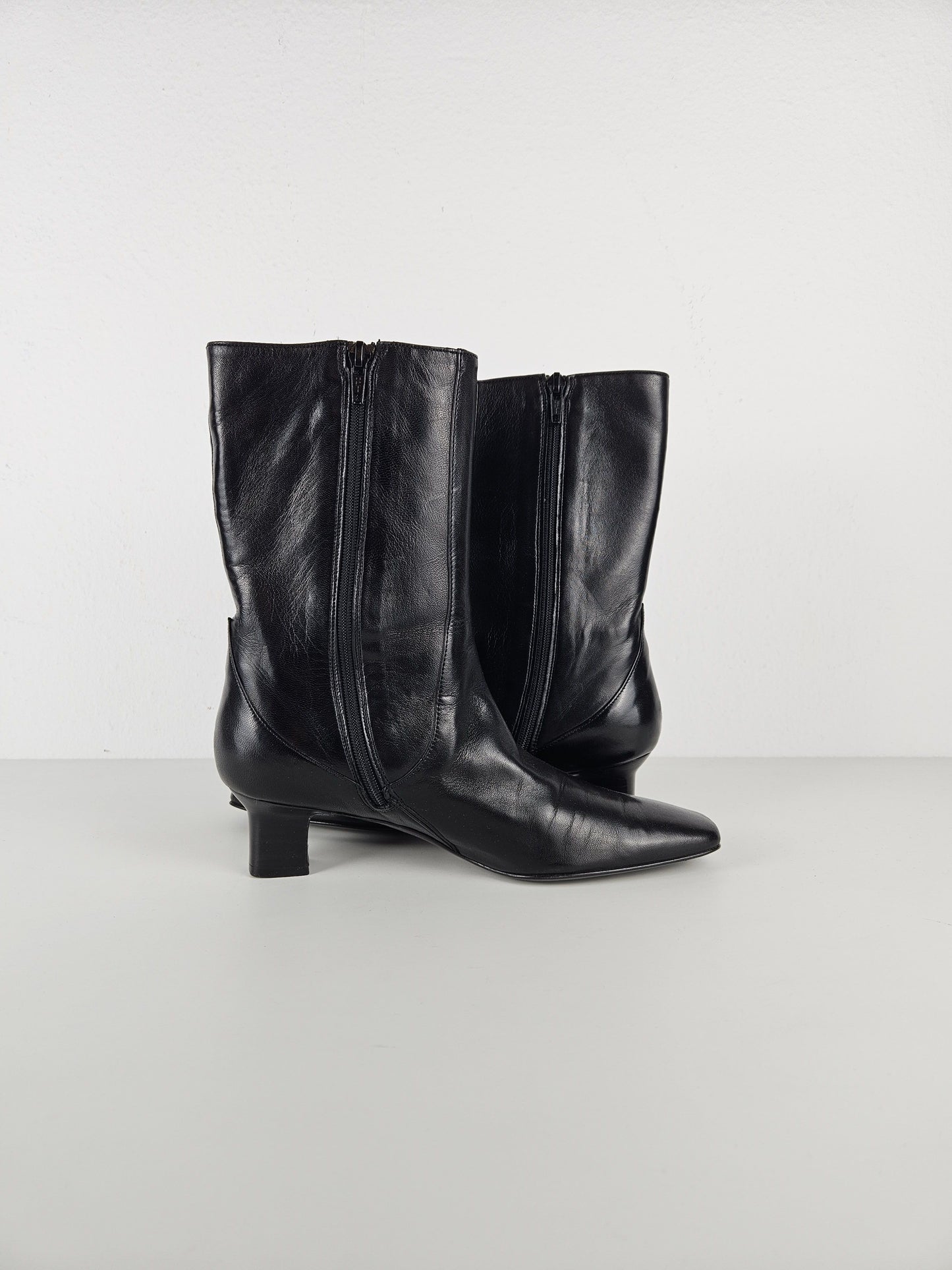 Cole Haan square toe side zip ankle boots