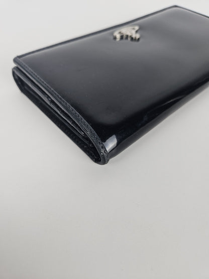 Vivienne Westwood orb black patent leather wallet