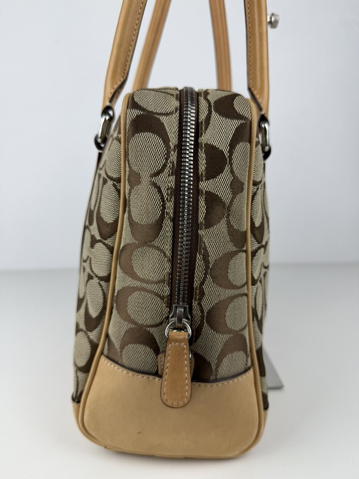 Coach signature canvas and leather satchel