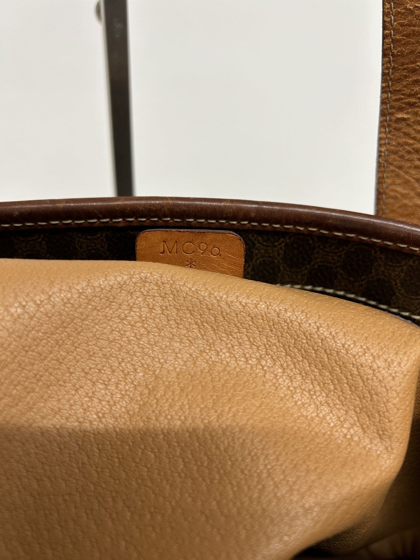 Vintage 90s Celine macadam top zip tote bag