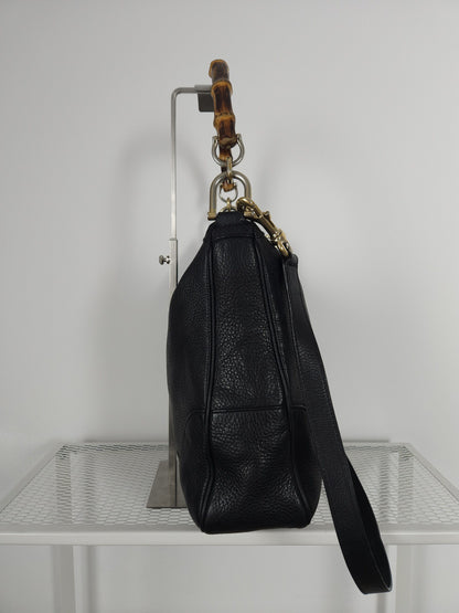 Gucci bamboo top handle hobo handbag with shoulder strap