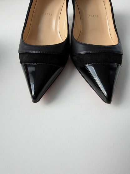 Christian Louboutin eklectica 55 mixed leather kitten heels