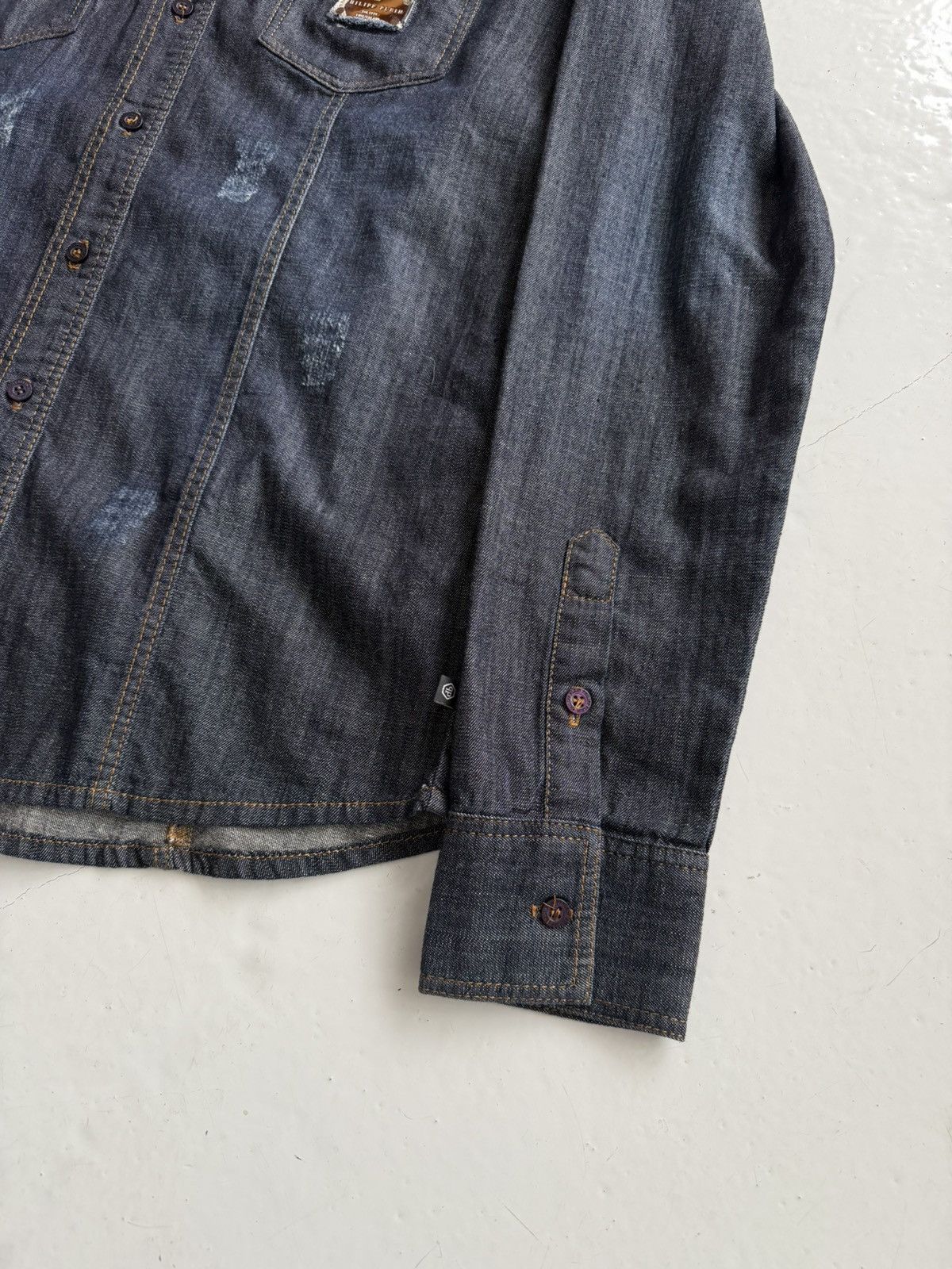 SS2016 Philipp Plein Marlon denim shirt Acapulco blue