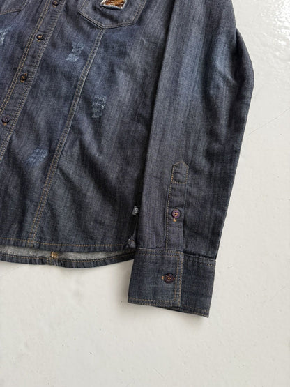 SS2016 Philipp Plein Marlon denim shirt Acapulco blue