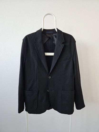 Lanvin quarter-lined wool raw edge blazer