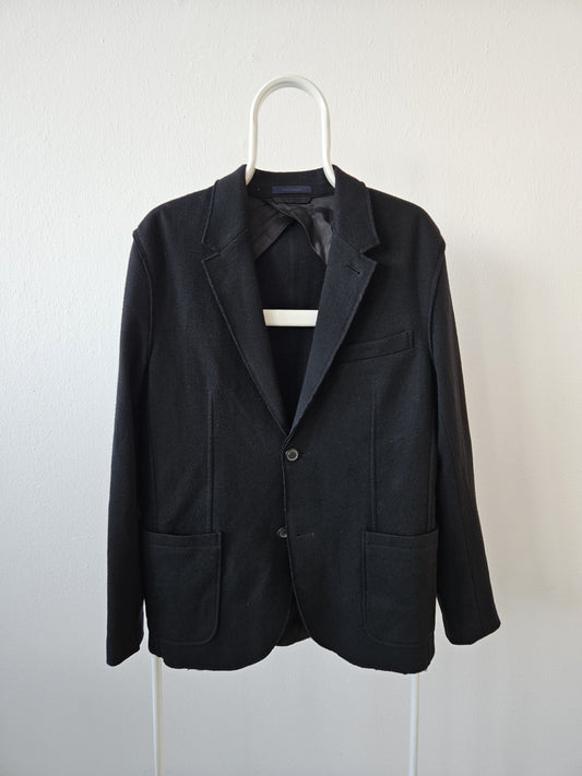 Lanvin quarter-lined wool raw edge blazer