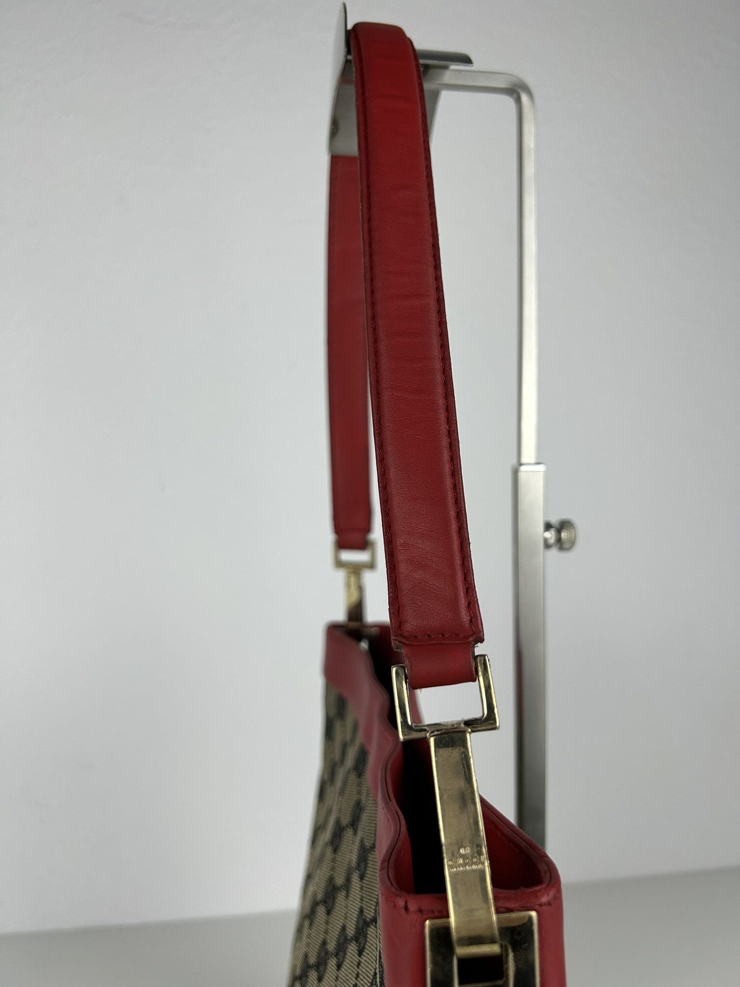 Vintage y2k Gucci monogram canvas and leather shoulder bag