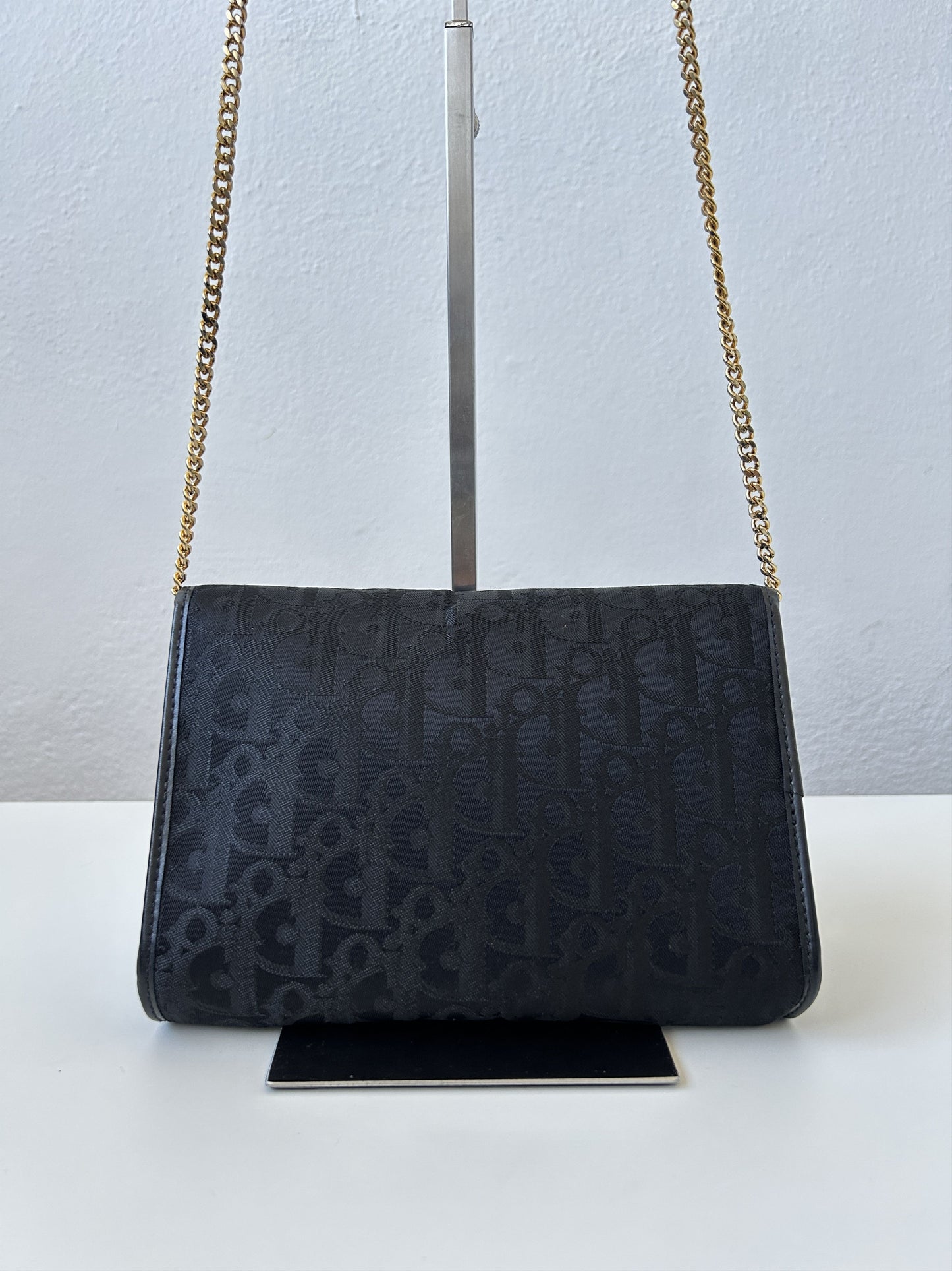 80s Dior trotter oblique monogram canvas chain shoulder bag