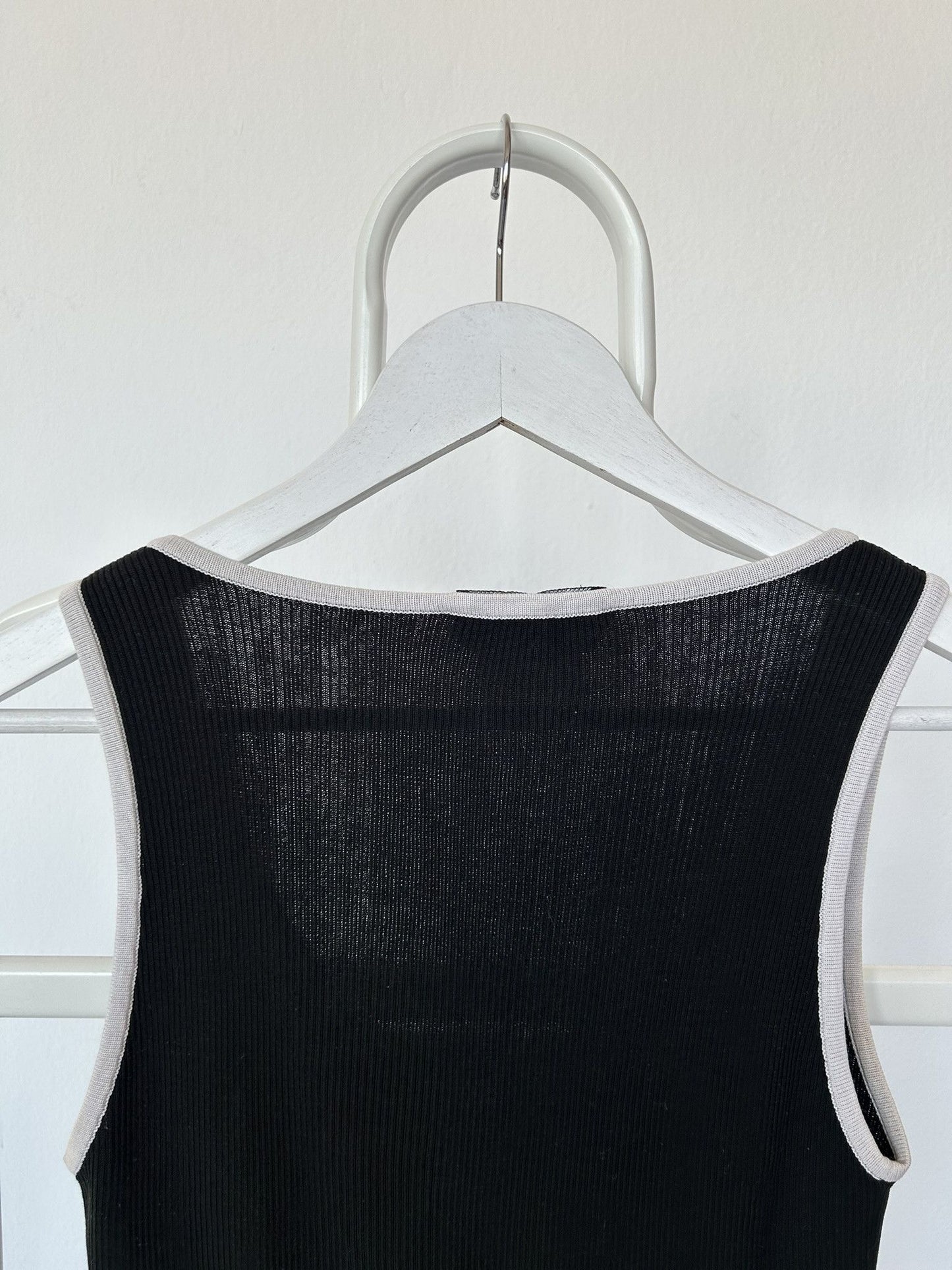 SS1995 Chanel double breasted button up tank top