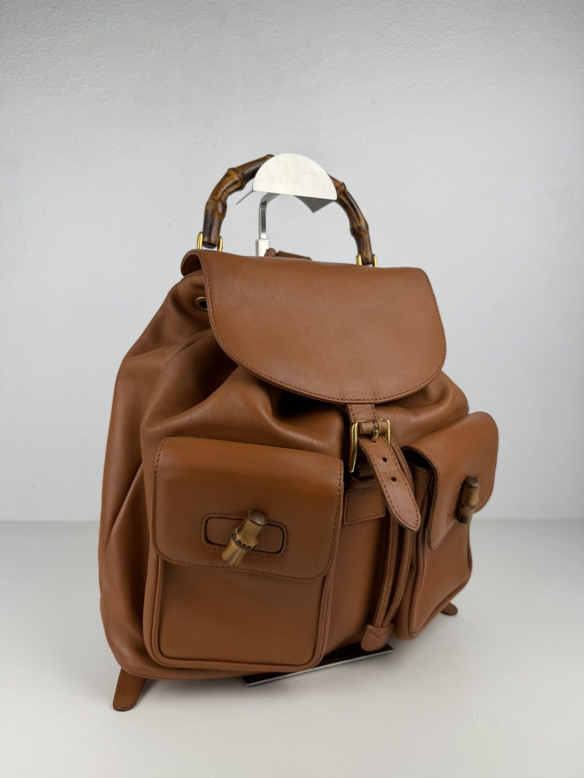 Vintage 80s Gucci bamboo cargo backpack