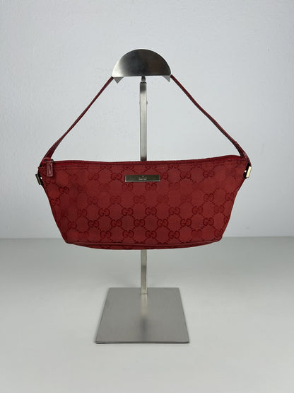 Vintage y2k gucci monogram canvas boat bag pochette