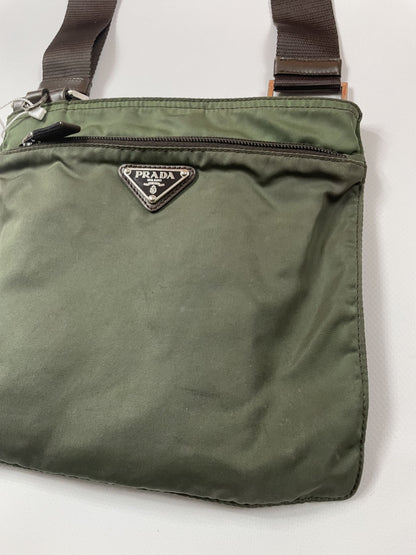 Prada nylon triangle logo small shoulder crossbody bag