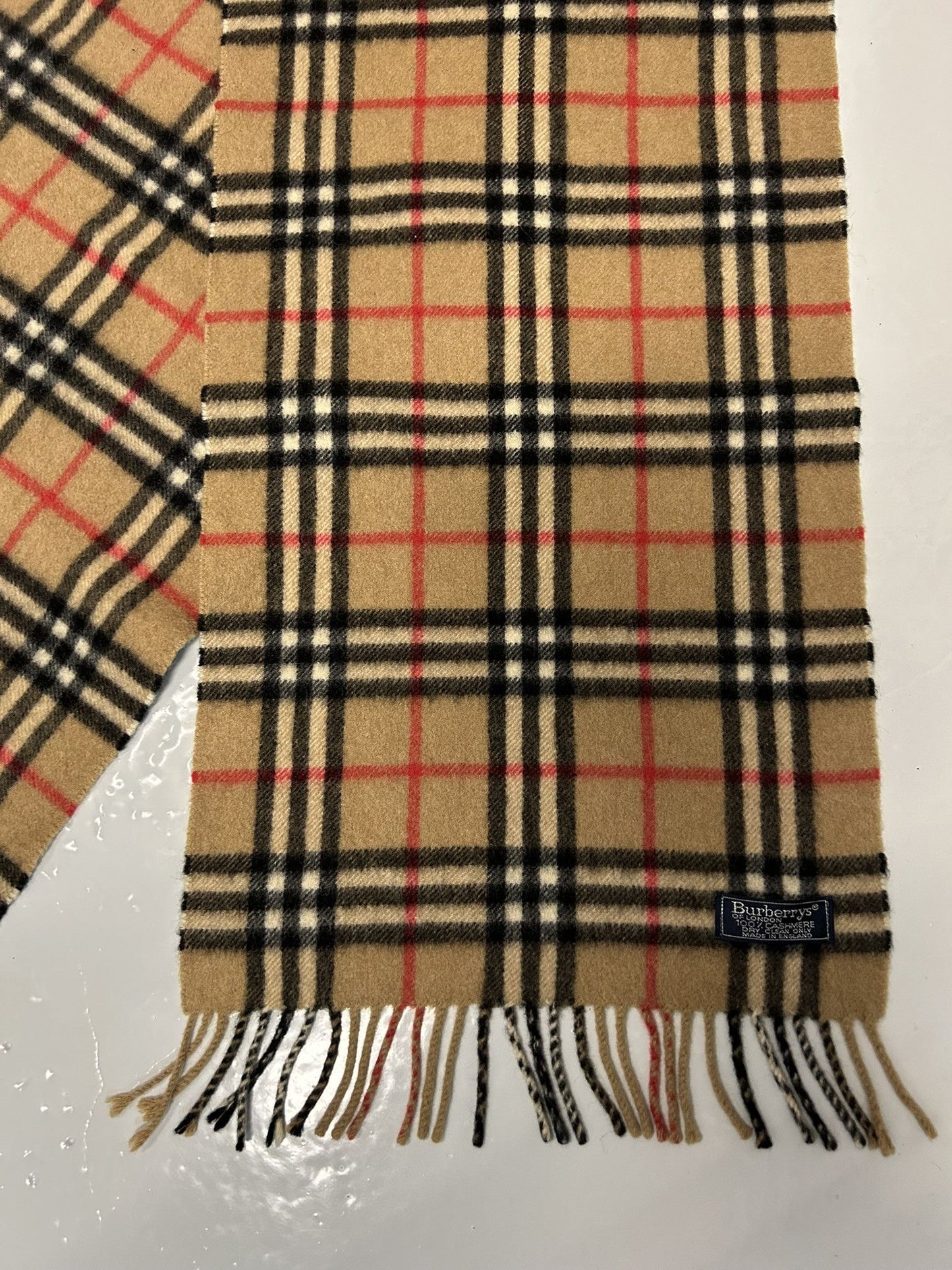 Vintage Burberry nova check cashmere scarf
